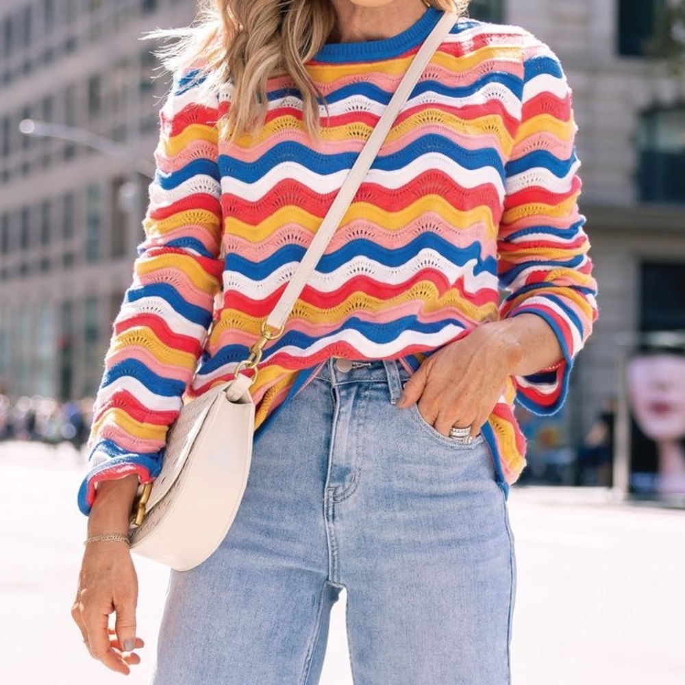 Avara Rainey Multicolor Stripe Sweater size medium